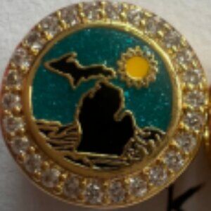 Pandora Gold Michigan Exclusive Charm Bead Charm Travel Charm